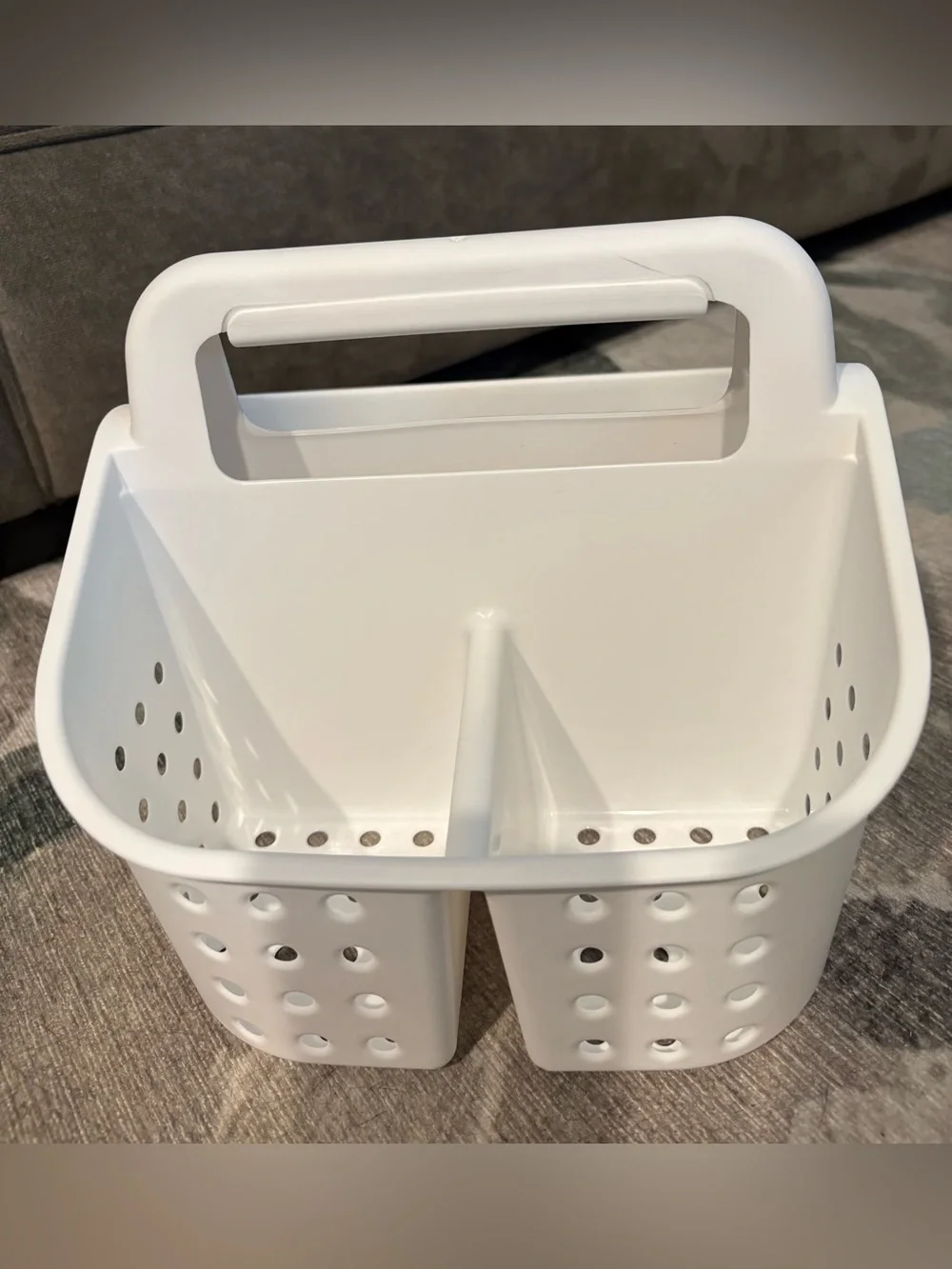 Great for College Dorm! White Plastic Dual-Compartment Caddy  Brand new $10